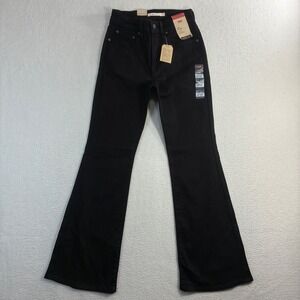 Levis 726 Flare Jeans Women 27x30 Black High Rise Stretch Boho Bell Bottom NWT